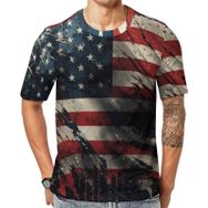 AILLOSA Flag-150 Baskılı Desenli Kısa Kollu Unisex T-shirt