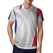 AILLOSA FLAG-153 3D Baskılı Desen Kısa Kollu Polo Yaka Erkek T-shirt