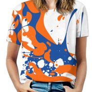 AILLOSA FLAG-154 Tamamı Baskılı Kısa Kollu Yuvarlak Yaka Kadın T-shirt