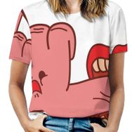 AILLOSA FLAG-156 Tamamı Baskılı Kısa Kollu Yuvarlak Yaka Kadın T-shirt