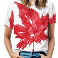 AILLOSA FLAG-157 Tamamı Baskılı Kısa Kollu Yuvarlak Yaka Kadın T-shirt