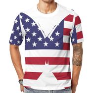 AILLOSA Flag-158 Baskılı Desenli Kısa Kollu Unisex T-shirt