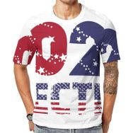 AILLOSA Flag-162 Baskılı Desenli Kısa Kollu Unisex T-shirt