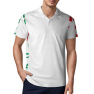 AILLOSA FLAG-169 3D Baskılı Desen Kısa Kollu Polo Yaka Erkek T-shirt