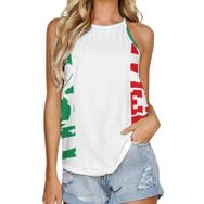 AILLOSA FLAG-169 Yuvarlak Yaka Kolsuz Kadın T-shirt