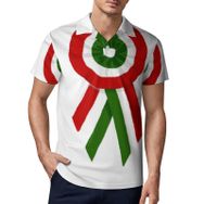 AILLOSA FLAG-170 3D Baskılı Desen Kısa Kollu Polo Yaka Erkek T-shirt