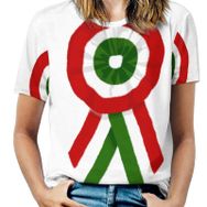 AILLOSA FLAG-170 Tamamı Baskılı Kısa Kollu Yuvarlak Yaka Kadın T-shirt