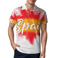 AILLOSA FLAG-171 3D Baskılı Desen Kısa Kollu Polo Yaka Erkek T-shirt