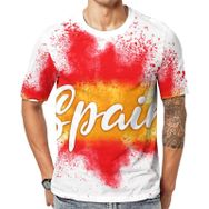 AILLOSA Flag-171 Baskılı Desenli Kısa Kollu Unisex T-shirt