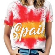 AILLOSA FLAG-171 Tamamı Baskılı Kısa Kollu Yuvarlak Yaka Kadın T-shirt