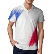 AILLOSA FLAG-172 3D Baskılı Desen Kısa Kollu Polo Yaka Erkek T-shirt