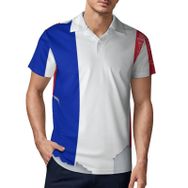 AILLOSA FLAG-173 3D Baskılı Desen Kısa Kollu Polo Yaka Erkek T-shirt