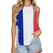 AILLOSA FLAG-173 Yuvarlak Yaka Kolsuz Kadın T-shirt
