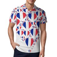 AILLOSA FLAG-174 3D Baskılı Desen Kısa Kollu Polo Yaka Erkek T-shirt