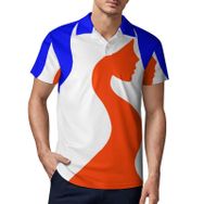 AILLOSA FLAG-175 3D Baskılı Desen Kısa Kollu Polo Yaka Erkek T-shirt