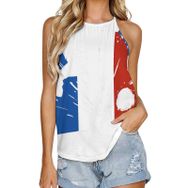 AILLOSA FLAG-176 Yuvarlak Yaka Kolsuz Kadın T-shirt