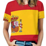 AILLOSA FLAG-178 Tamamı Baskılı Kısa Kollu Yuvarlak Yaka Kadın T-shirt