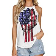 AILLOSA FLAG-181 Yuvarlak Yaka Kolsuz Kadın T-shirt
