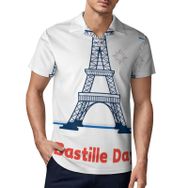 AILLOSA FLAG-182 3D Baskılı Desen Kısa Kollu Polo Yaka Erkek T-shirt