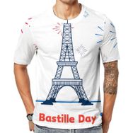 AILLOSA Flag-182 Baskılı Desenli Kısa Kollu Unisex T-shirt