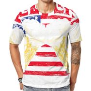 AILLOSA Flag-184 Baskılı Desenli Kısa Kollu Unisex T-shirt