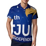 AILLOSA FLAG-187 3D Baskılı Desen Kısa Kollu Polo Yaka Erkek T-shirt