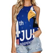 AILLOSA FLAG-187 Yuvarlak Yaka Kolsuz Kadın T-shirt