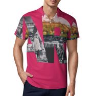 AILLOSA FLAG-193 3D Baskılı Desen Kısa Kollu Polo Yaka Erkek T-shirt