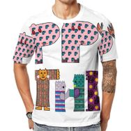 AILLOSA Flag-199 Baskılı Desenli Kısa Kollu Unisex T-shirt