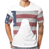 AILLOSA Flag-20 Baskılı Desenli Kısa Kollu Unisex T-shirt