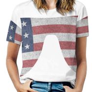AILLOSA FLAG-20 Tamamı Baskılı Kısa Kollu Yuvarlak Yaka Kadın T-shirt