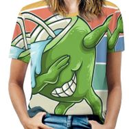AILLOSA FLAG-200 Tamamı Baskılı Kısa Kollu Yuvarlak Yaka Kadın T-shirt