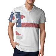 AILLOSA FLAG-21 3D Baskılı Desen Kısa Kollu Polo Yaka Erkek T-shirt