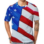 AILLOSA Flag-26 Baskılı Desenli Kısa Kollu Unisex T-shirt