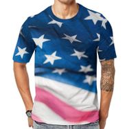 AILLOSA Flag-27 Baskılı Desenli Kısa Kollu Unisex T-shirt
