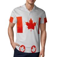 AILLOSA FLAG-29 3D Baskılı Desen Kısa Kollu Polo Yaka Erkek T-shirt