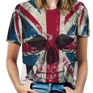 AILLOSA FLAG-32 Tamamı Baskılı Kısa Kollu Yuvarlak Yaka Kadın T-shirt