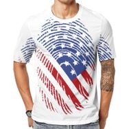 AILLOSA Flag-34 Baskılı Desenli Kısa Kollu Unisex T-shirt