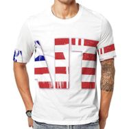 AILLOSA Flag-35 Baskılı Desenli Kısa Kollu Unisex T-shirt