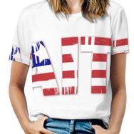 AILLOSA FLAG-35 Tamamı Baskılı Kısa Kollu Yuvarlak Yaka Kadın T-shirt