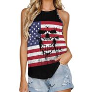 AILLOSA FLAG-36 Yuvarlak Yaka Kolsuz Kadın T-shirt