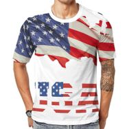 AILLOSA Flag-37 Baskılı Desenli Kısa Kollu Unisex T-shirt
