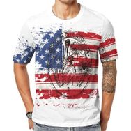 AILLOSA Flag-38 Baskılı Desenli Kısa Kollu Unisex T-shirt
