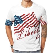 AILLOSA Flag-40 Baskılı Desenli Kısa Kollu Unisex T-shirt