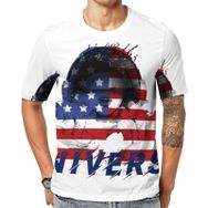 AILLOSA Flag-41 Baskılı Desenli Kısa Kollu Unisex T-shirt