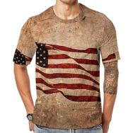 AILLOSA Flag-42 Baskılı Desenli Kısa Kollu Unisex T-shirt