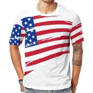 AILLOSA Flag-47 Baskılı Desenli Kısa Kollu Unisex T-shirt