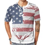 AILLOSA Flag-48 Baskılı Desenli Kısa Kollu Unisex T-shirt