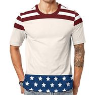 AILLOSA Flag-49 Baskılı Desenli Kısa Kollu Unisex T-shirt