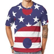 AILLOSA Flag-53 Baskılı Desenli Kısa Kollu Unisex T-shirt